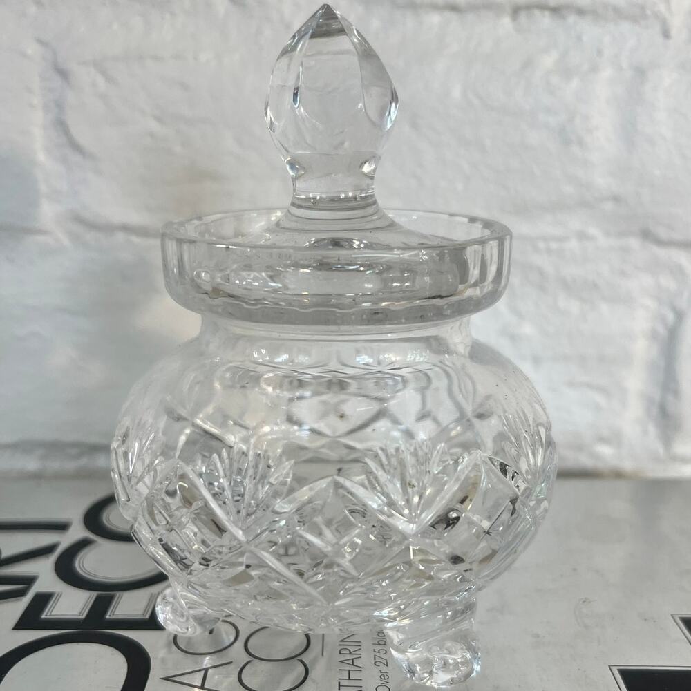 Vintage Lead Crystal Jar with Lid – Polish Art Deco Style